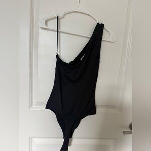 Free People Black One-Shoulder Bodysuit